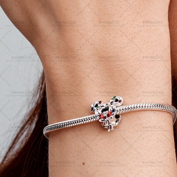 Pandora Disney Mickey Mouse Christmas Wreath Charm|Pendant - Picture 2 of 2
